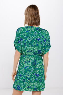 Springfield Vestido corto túnica estampado marfil