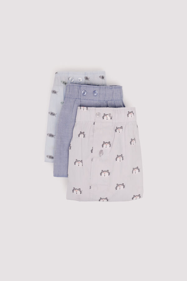 Springfield Pack de 3 calzones popelín estampados gris