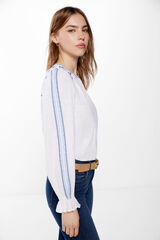 Springfield Blusa Bordados Azul blanco