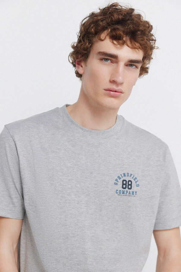 Springfield Playera logos jaspeada gris