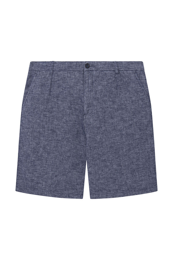 Springfield Bermuda lino ligero azul