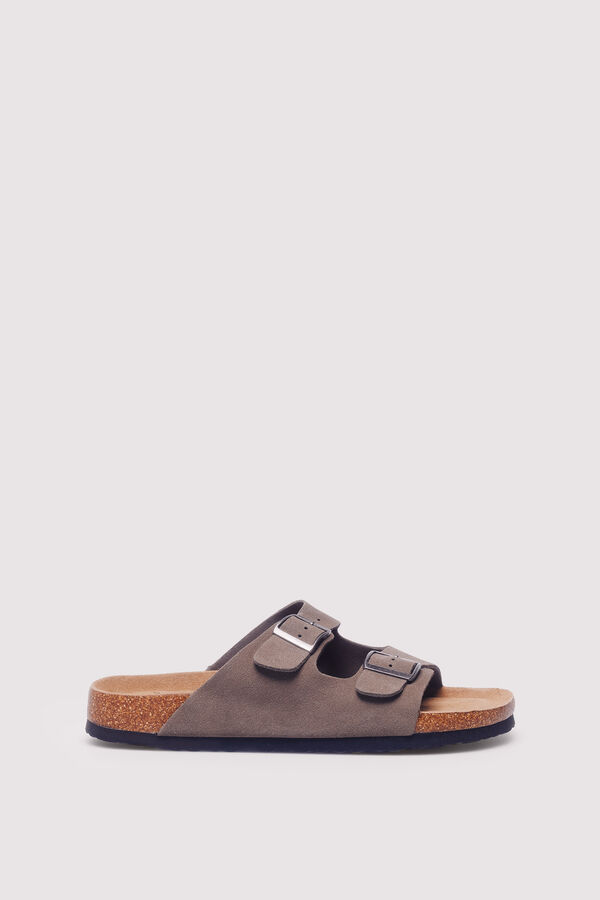 Springfield Sandalia piel doble hebilla café
