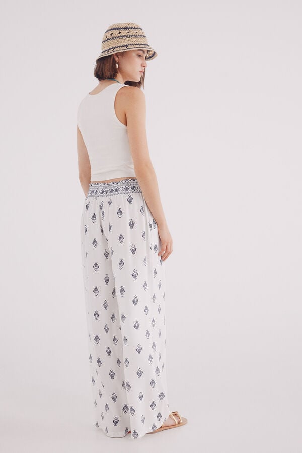 Springfield Pantalón fluido estampado estampado
