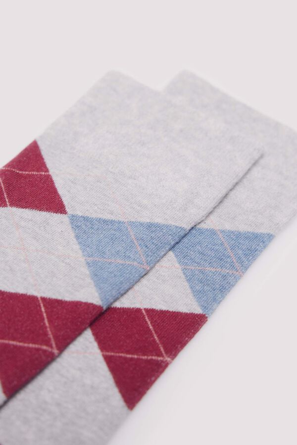 Springfield Calcetín jacquard rombos gris