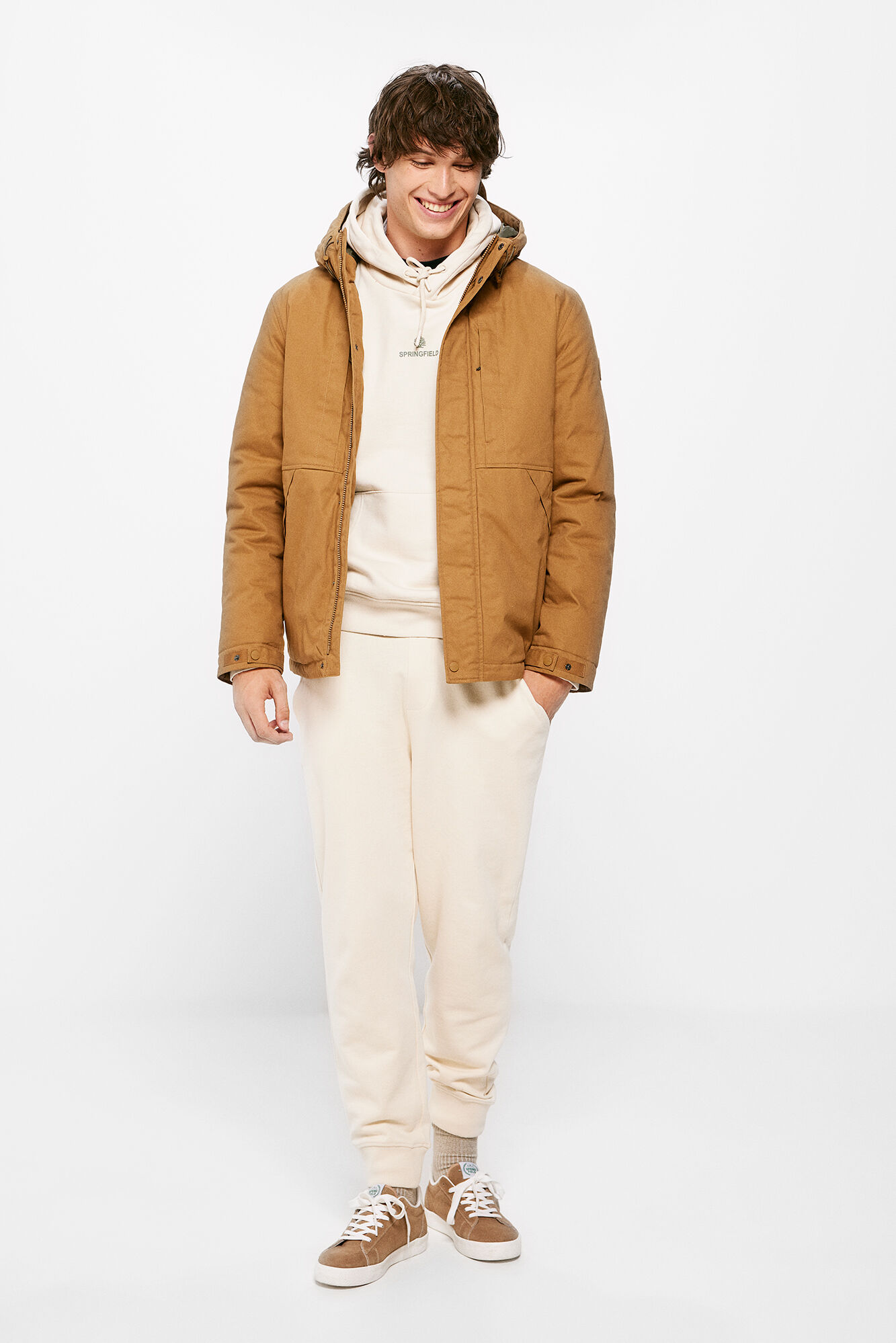 Parka corta acolchada capucha Chamarras de hombre WomenSecret MX