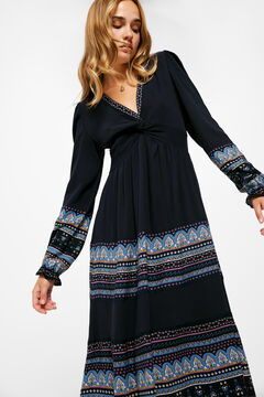 Springfield Vestido Midi Cenefas Posicionales estampado turquesa