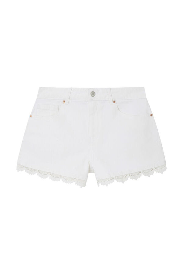 Springfield Short denim lace blanco