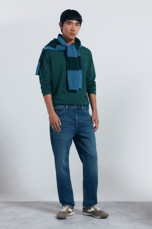 Springfield Playera básica de manga larga con acabado suave. verde