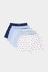 Springfield Pack 5 calzoncillos tela popelín estampados azul