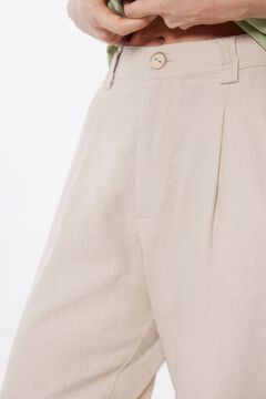 Springfield Pantalón chino lino beige
