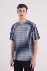 Springfield Playera rayas estampada azul