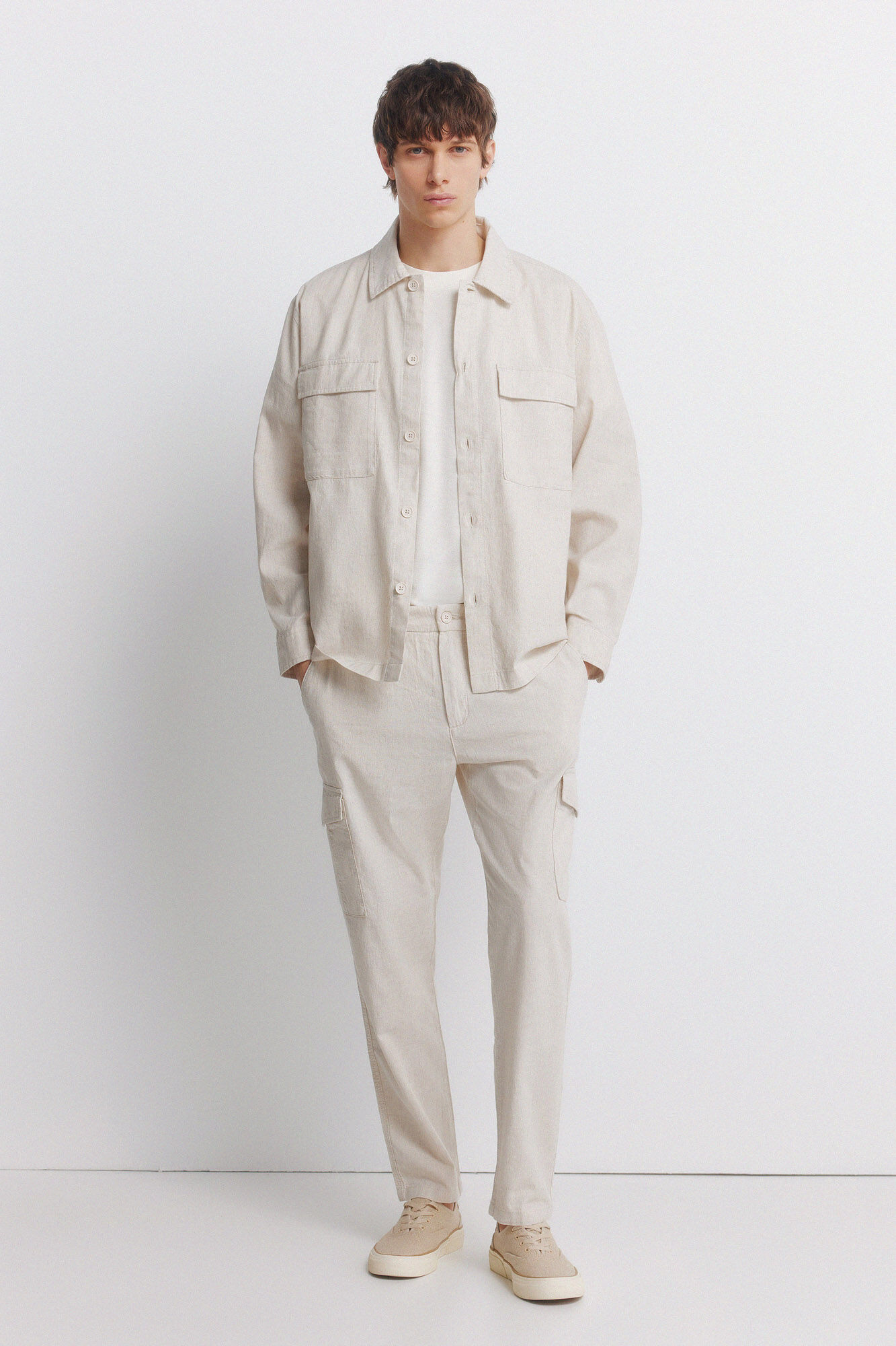 Springfield Pantal&oacute;n cargo slim fit de lino