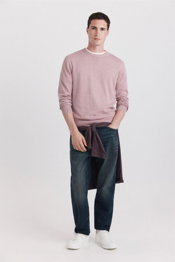 Springfield Su&eacute;ter b&aacute;sico cuello redondo rosa