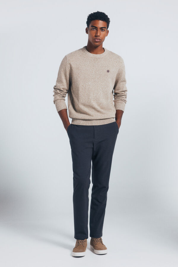 Springfield Jersey trenzado de fantasía liso beige