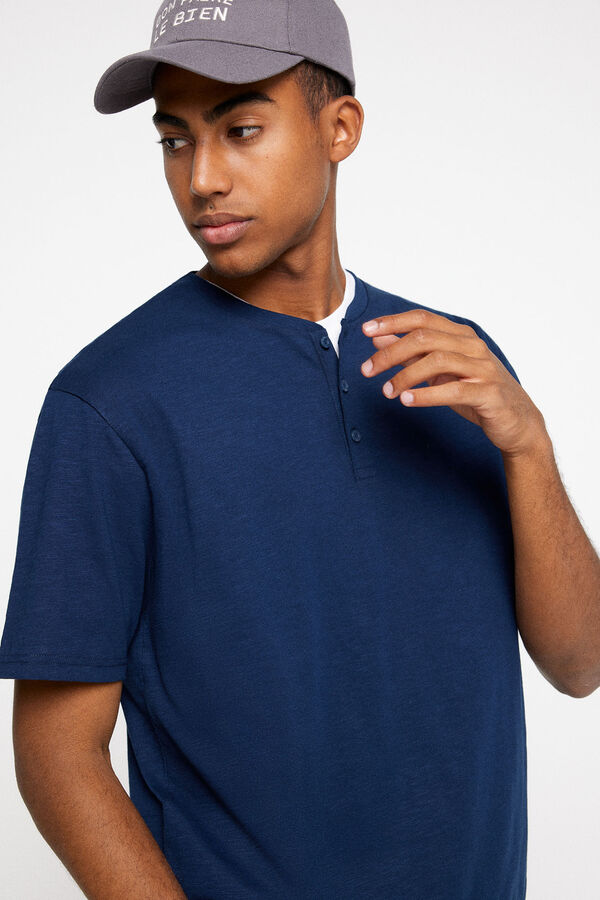 Springfield Playera cuello panadero azulado