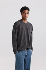 Springfield Playera manga larga doble cuello melange gris