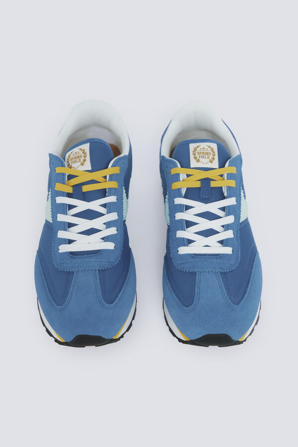 Springfield Zapatilla piel casual azulado