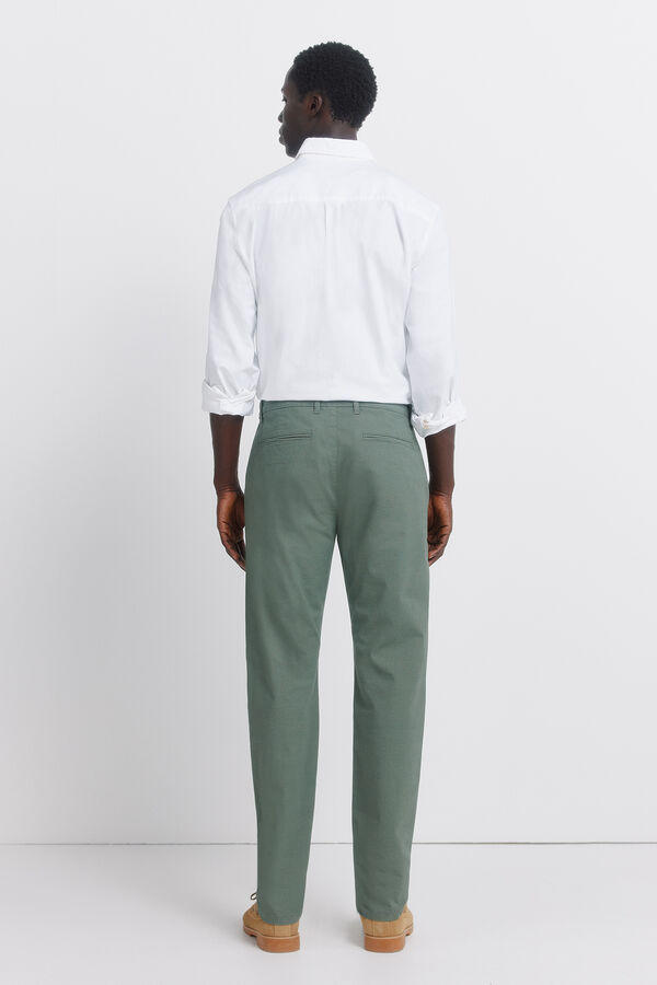 Springfield Pantal&oacute;n microestampado slim fit verde