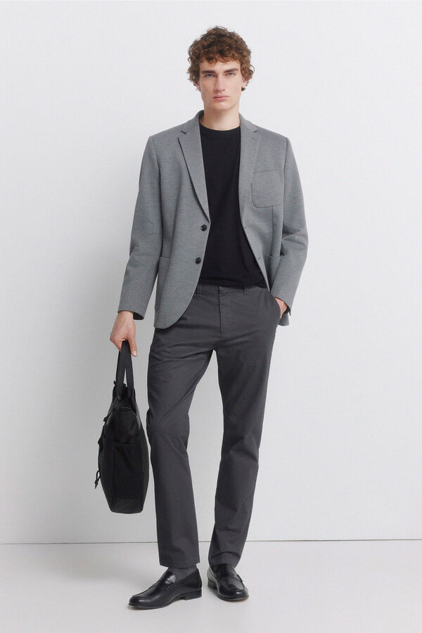 Springfield Pantal&oacute;n chino microestampado slim fit gris