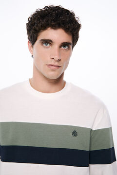 Springfield Playera manga larga cortes marfil