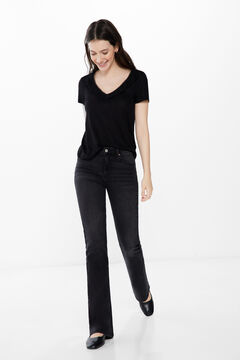 Springfield Playera escote pico lace negro