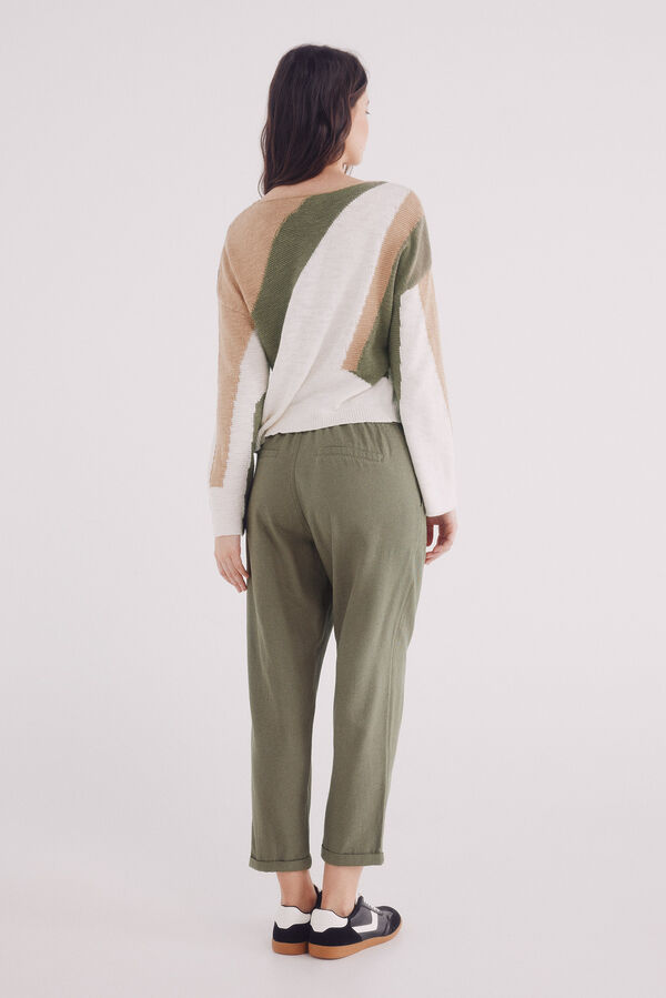 Springfield Pantalón jogger lyocell algodón kaki