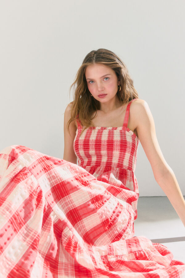 High Spirits Vestido de cuadros vichy rojo