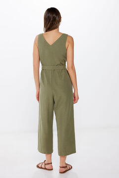Springfield Jumpsuit lino botones verde