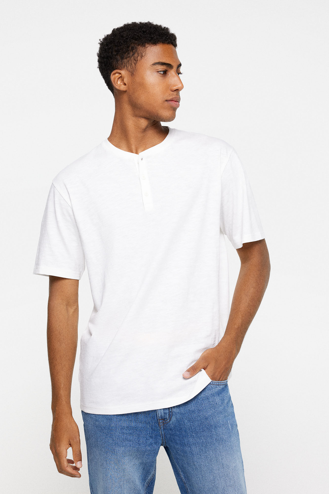 Playera cuello panadero deals