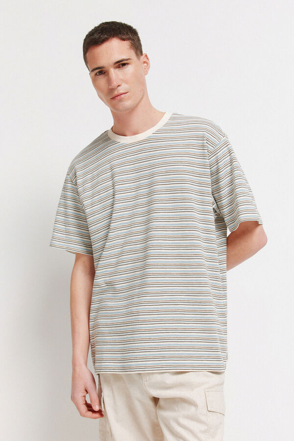 Springfield Playera con textura de rayas blanco