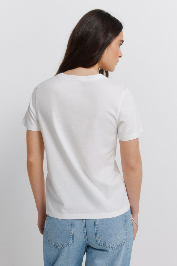 Springfield Playera de algod&oacute;n con estampado blanco