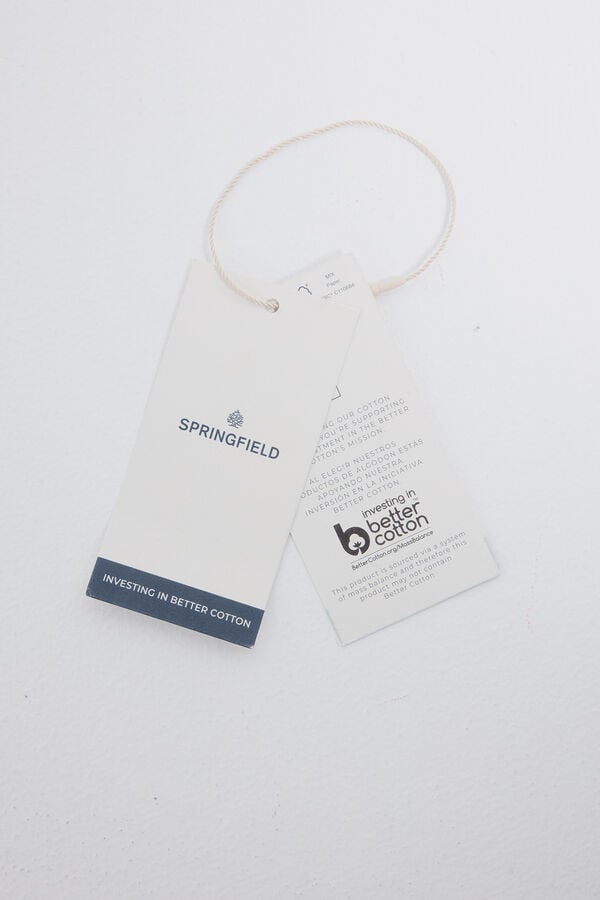 Springfield manga Cuello redondo con botones de playera naranja