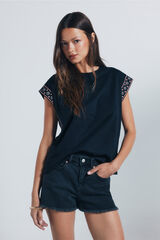 Springfield Playera gráfico étnico posicionado negro