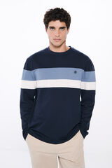 Springfield Playera manga larga cortes azul