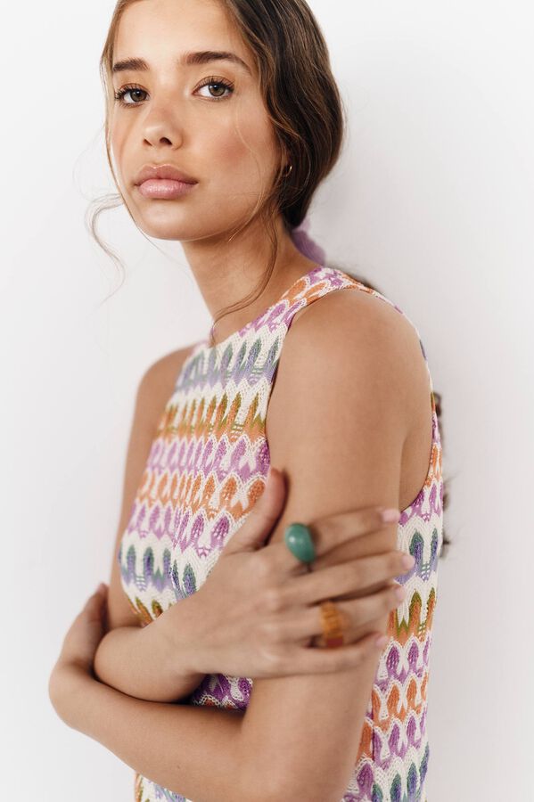 High Spirits Vestido crumble  estampado