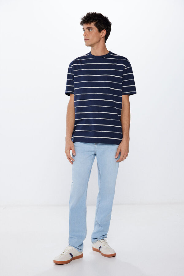Springfield Playera rayas acuarela azul
