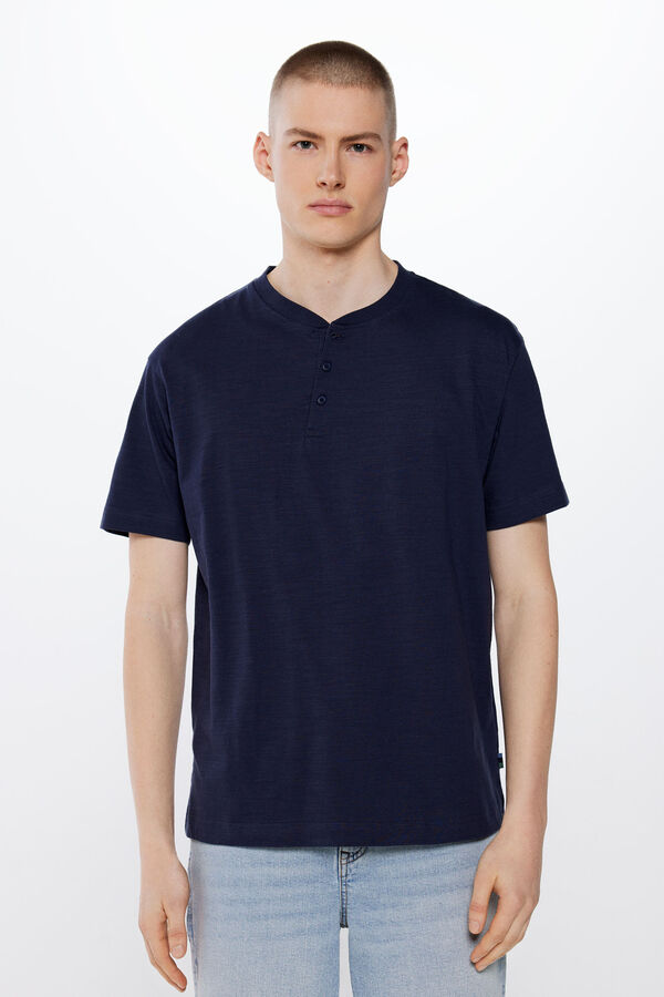 Springfield Playera cuello panadero azul
