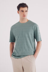 Springfield Playera raya piqué azul