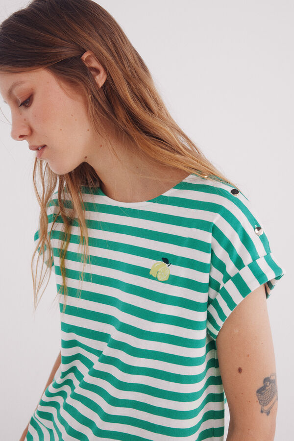 Springfield Playera "Daisy" rayas verde