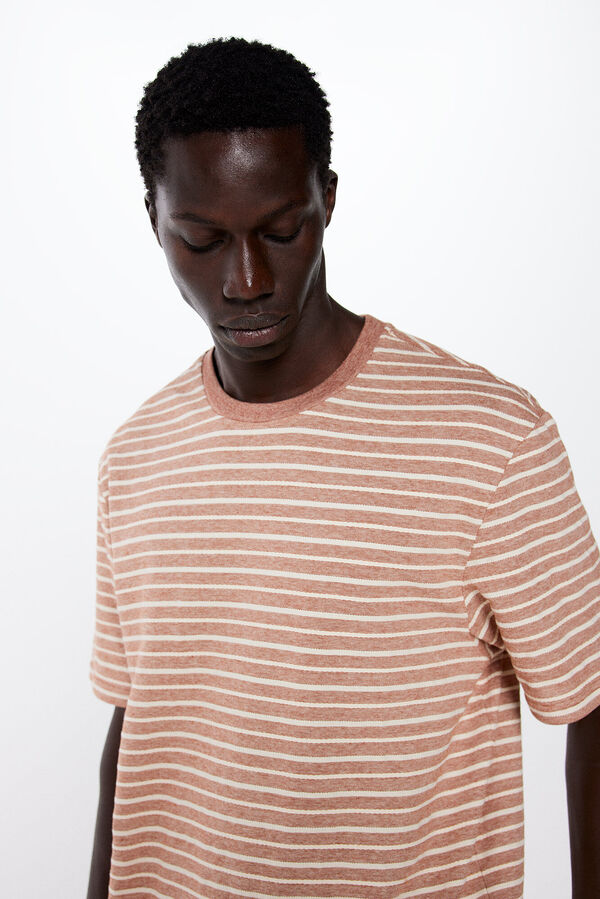 Springfield Polera raya estructura nude
