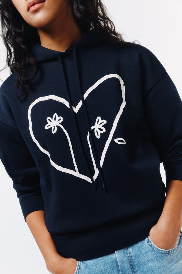 Springfield Sudadera dos flores negro