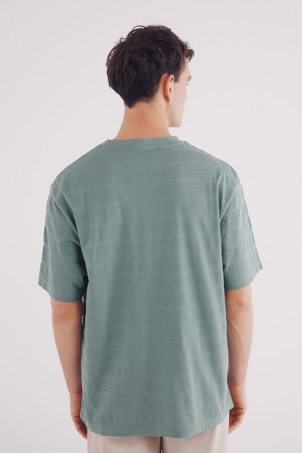 Springfield Playera raya piqué azul