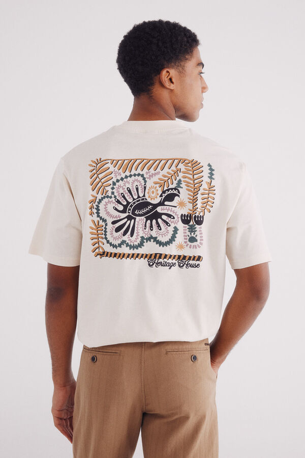 Springfield Playera bordado étnico blanco