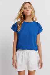 Springfield Playera de crochet con hombros azul