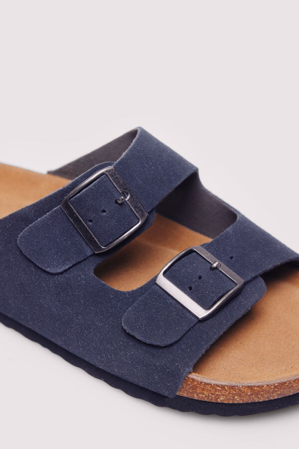 Springfield Sandalia piel doble hebilla gris