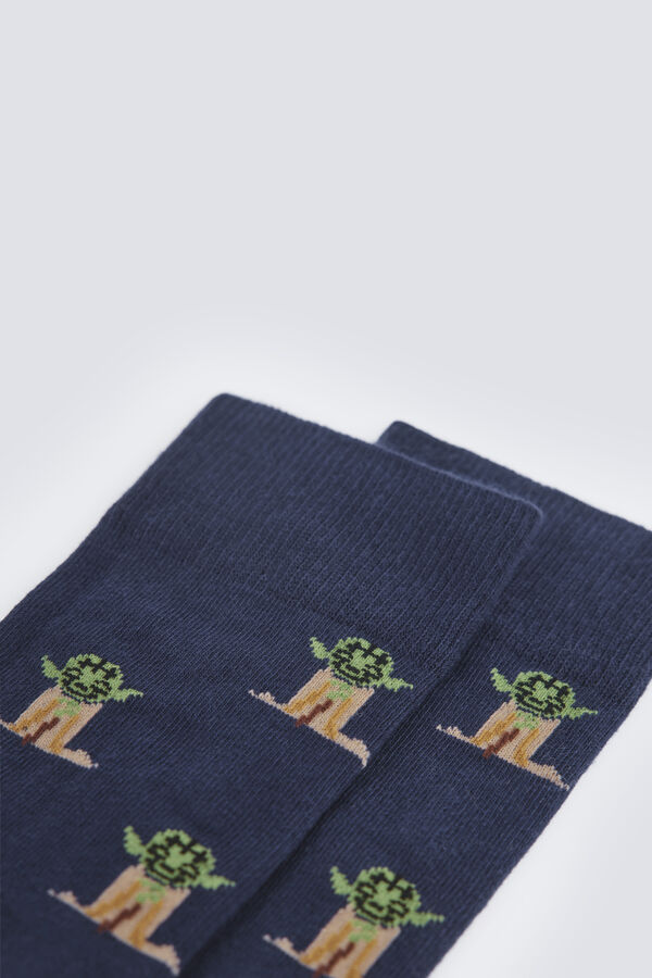 Springfield Calcet&iacute;n alto yoda azul