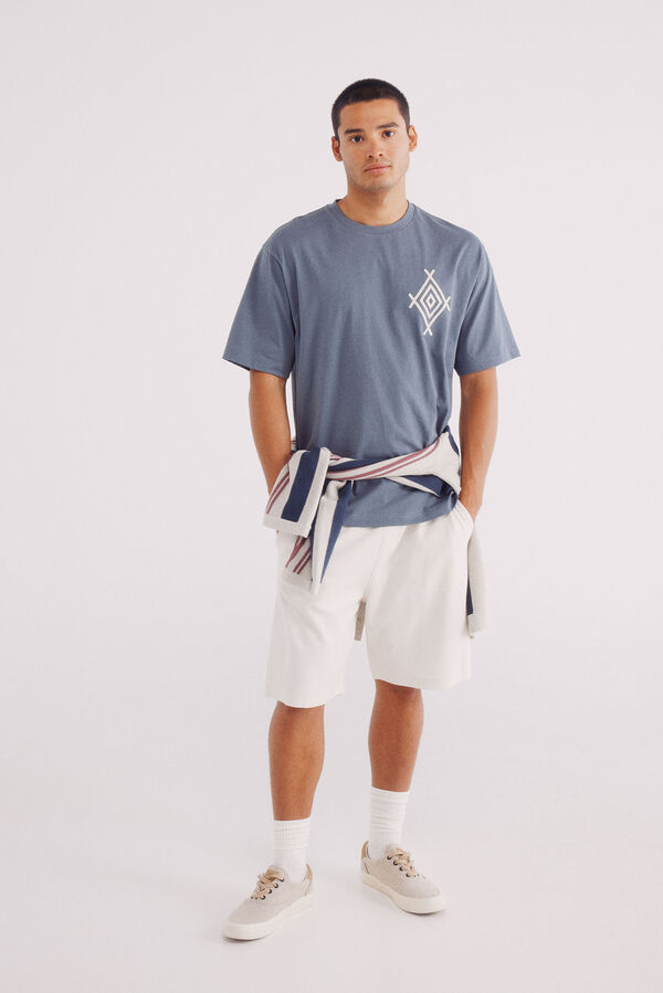 Springfield Playera bordado étnico azul