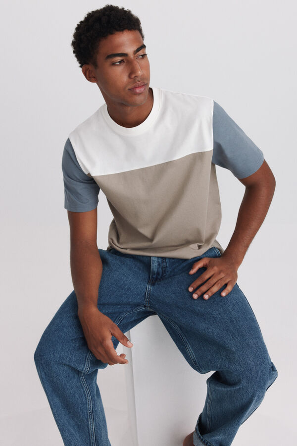 Springfield Playera color block caf&eacute;