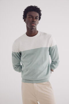Springfield Suéter básico color block verde