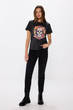 Springfield Playera gráfica "Día de muertos" gris